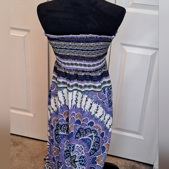 Strapless Multi Colored Maxi Dress - Picture 7 of 7
